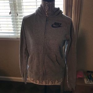 Grey Nike zip-up hoodie